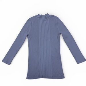 White House Black Market Lilac Purple Ribbed‎ Long Sleeve Top